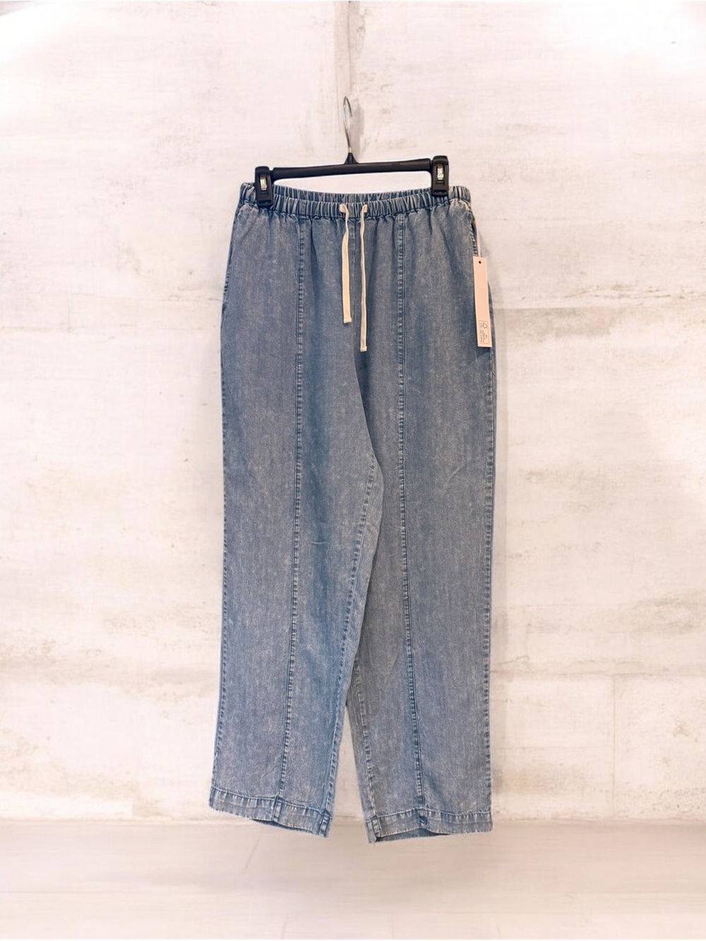 Jane and Delancey Light Wash Drawstring Denim Pants nwt